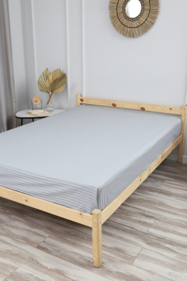 Простыня из страйп-сатина Комфорт серый